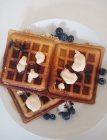 Keto blueberry waffles